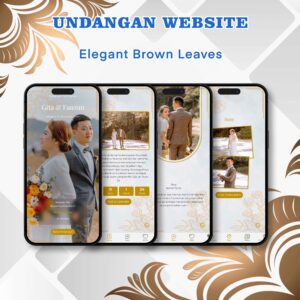 Undangan Website Pernikahan Elegant Brown Leaves