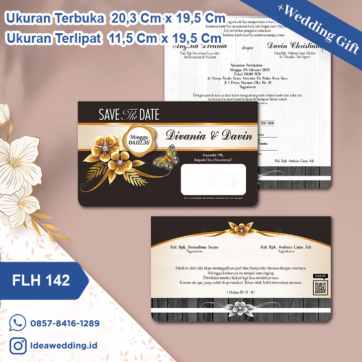 Undangan Pernikahan Cetak FLH 142