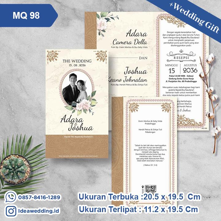 Undangan Pernikahan Cetak MQ 98