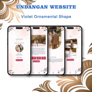 Undangan Website Pernikahan Violet Ornamental Shape