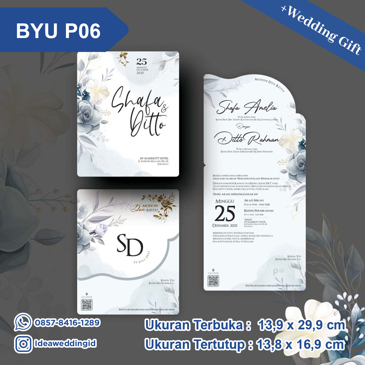 Undangan Pernikahan Cetak BYU P06
