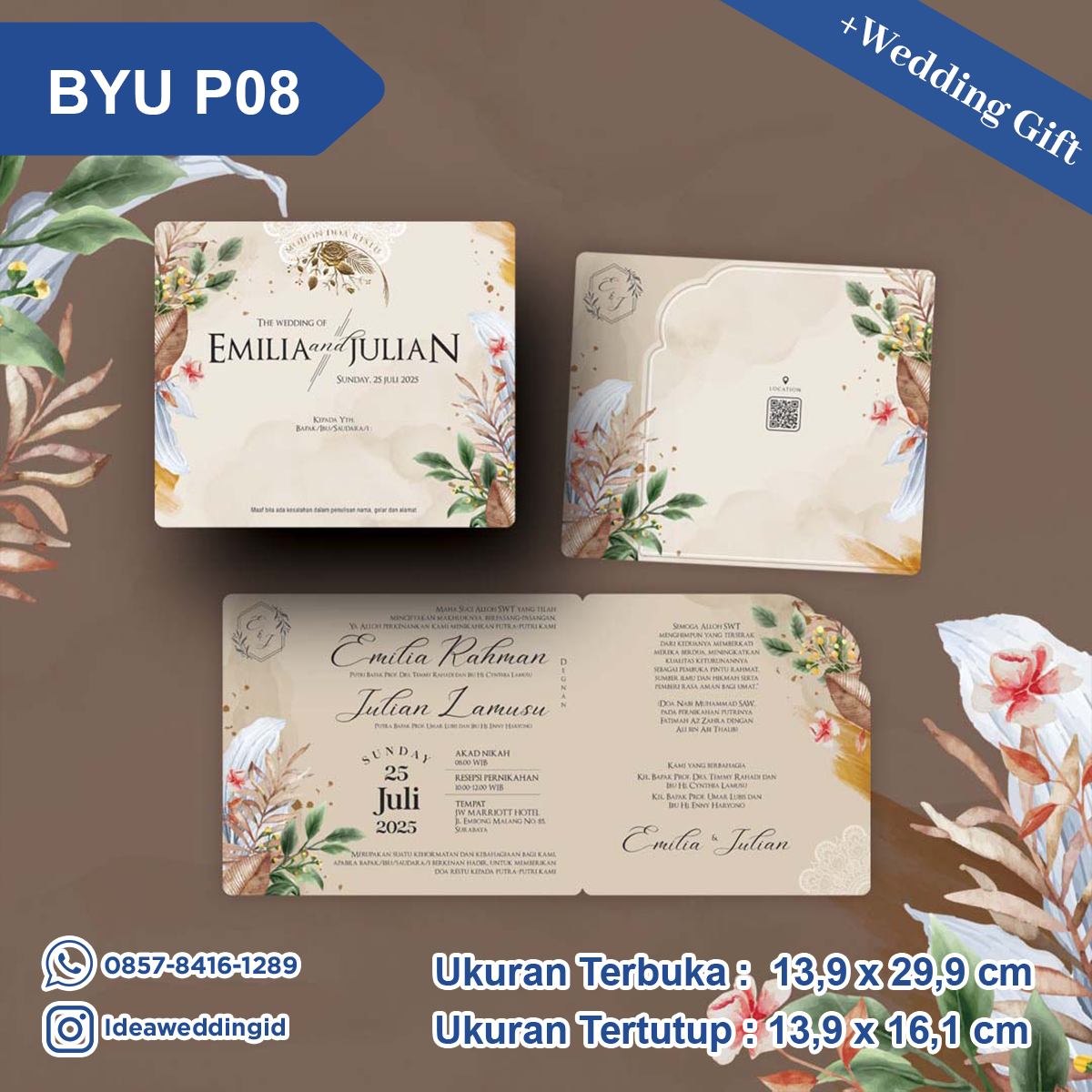 Undangan Pernikahan Cetak BYU P08