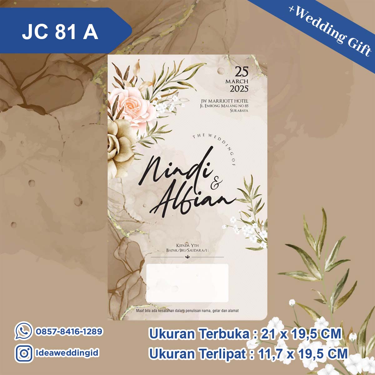 Undangan Pernikahan Cetak JC 81 A