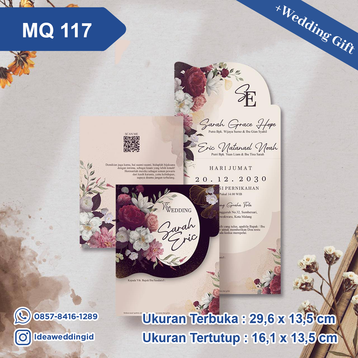Undangan Pernikahan Cetak MQ 117